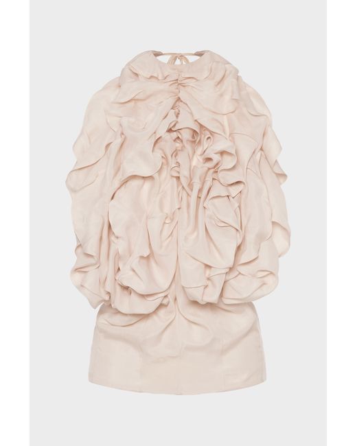 Maison Margiela Natural Ruffle Halter Top