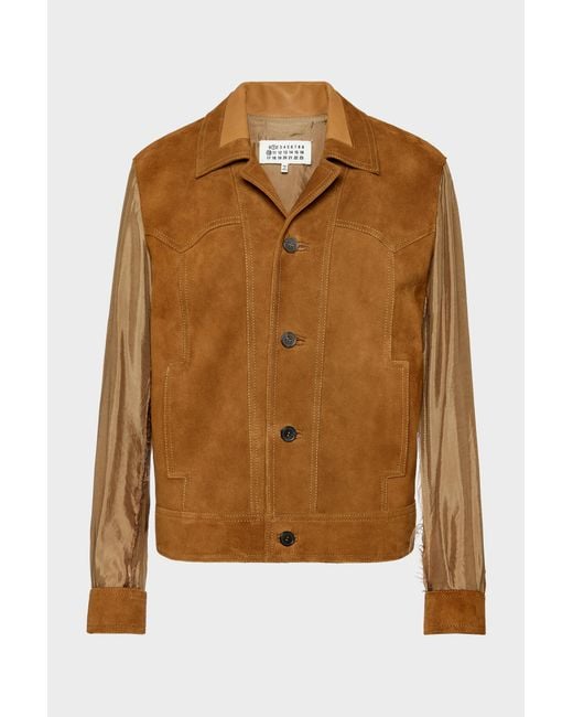 Maison Margiela Brown Suede Leather Jacket