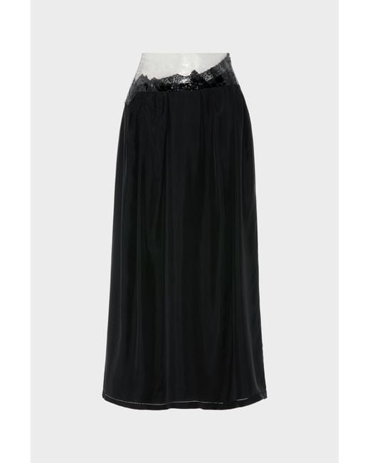 Maison Margiela Black Taped Midi Skirt