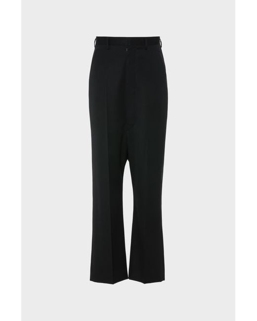 Maison Margiela Black Dropped-Rise Wool Trousers for men