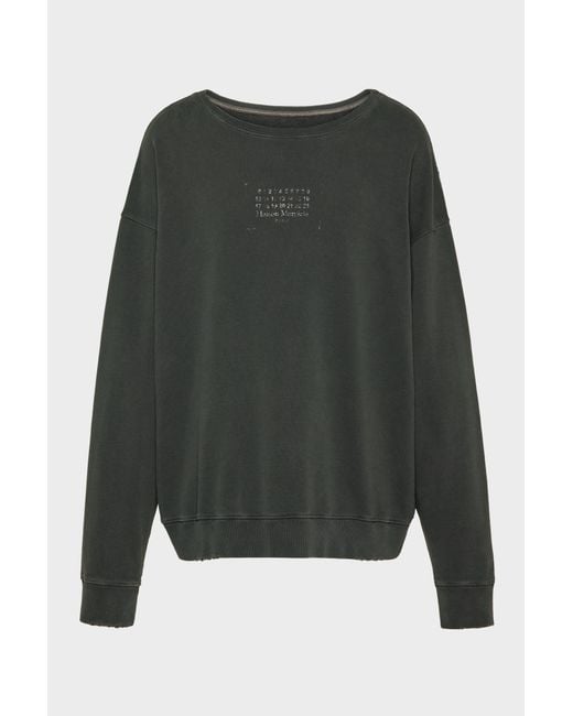 Maison Margiela Green Stamp Logo Sweatshirt for men