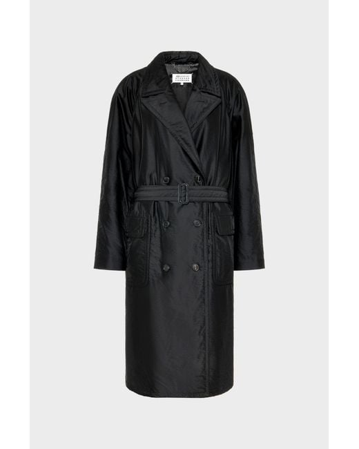 Maison Margiela Black Virgin Wool Double-Breasted Coat