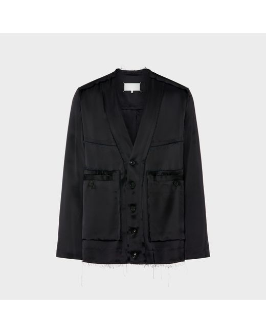 Maison Margiela Black Patchwork Satin Jacket for men