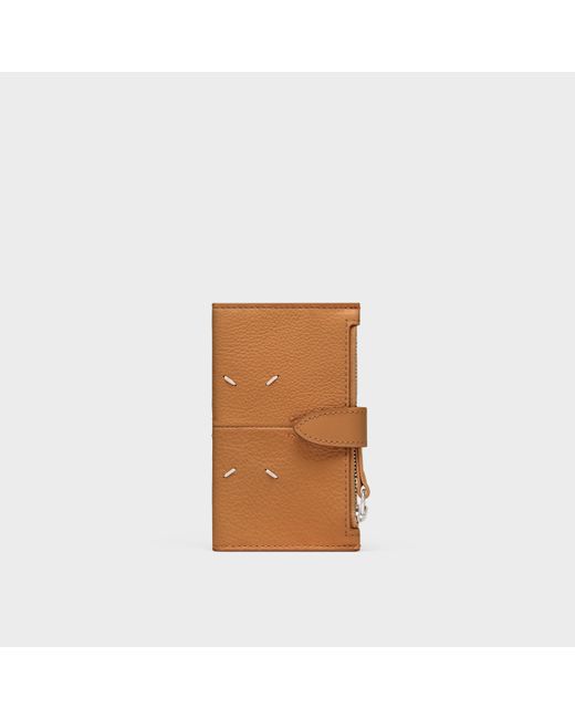 Maison Margiela Brown Leather Zip Cardholder
