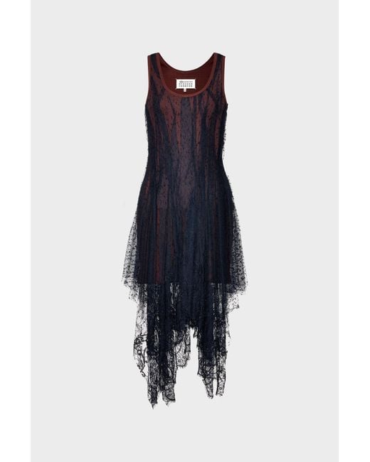 Maison Margiela Blue Lace Midi Dress