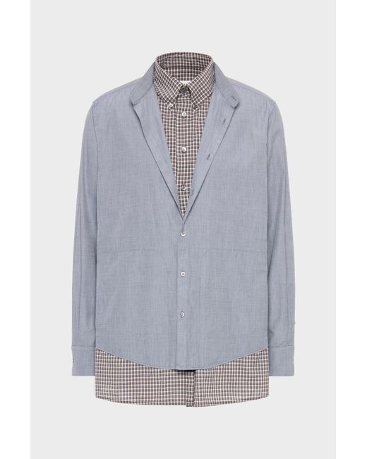 Maison Margiela Gray Double Layer Cotton Shirt for men