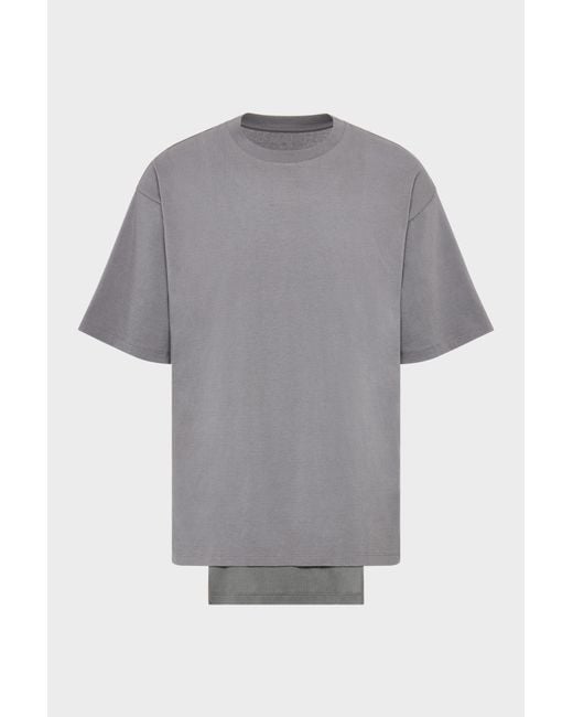 Maison Margiela Gray Double Layered T-Shirt for men