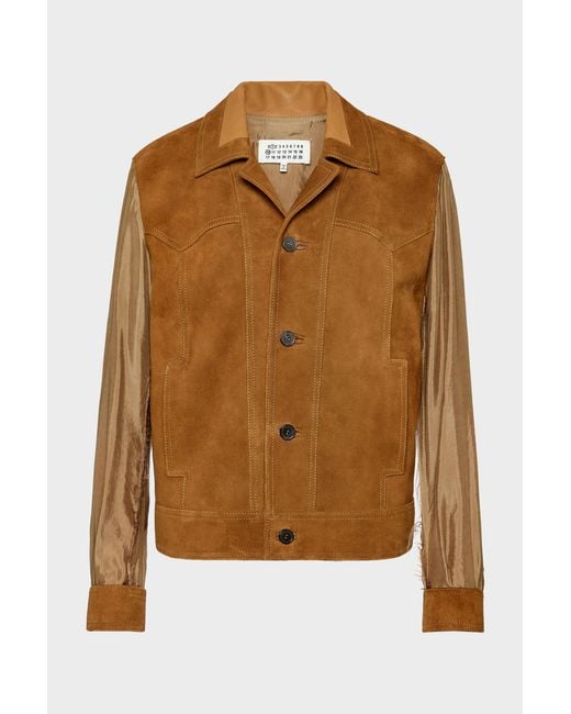 Maison Margiela Brown Suede Leather Jacket