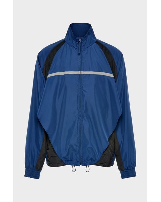 Maison Margiela Blue Contrast Panel Track Jacket for men