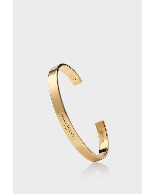 Maison Margiela Metallic Bracciale Rigido Piatto Con Logo