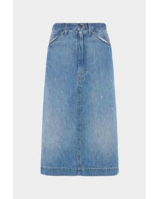 Maison Margiela Blue Denim Midi Skirt