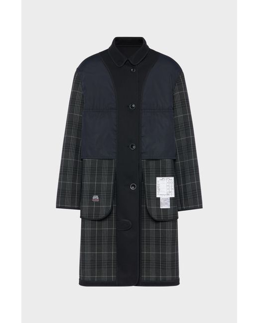 Maison Margiela Blue Reversible Checked Coat for men