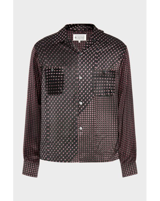 Maison Margiela Black Paisley Print Long-Sleeve Shirt for men