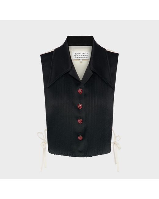 Maison Margiela Blue Silk-Blend Stole Top