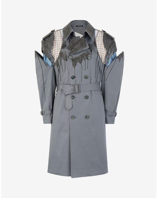 Maison Margiela コットン Decortique トレンチコート カラー グレー メンズ Lyst