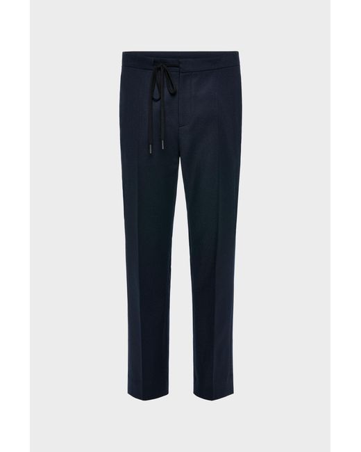 Maison Margiela Blue Tailored Virgin Wool Trousers for men