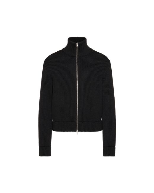 Maison Margiela Black Wool Knit Jacket for men