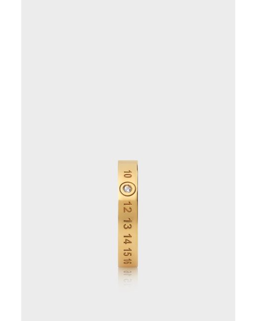 Maison Margiela Metallic Anello Numericl Con Diamante