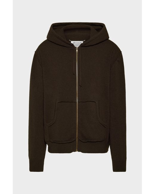 Maison Margiela Black Décortiqué Cashmere Knit Hoodie for men