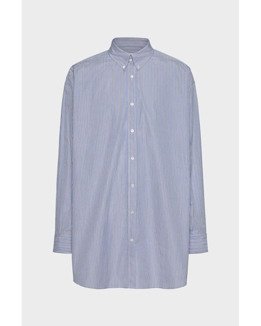 Maison Margiela Blue Organic Cotton Oxford Shirt for men