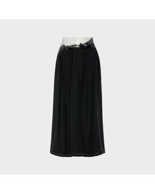 Maison Margiela Black Taped Midi Skirt