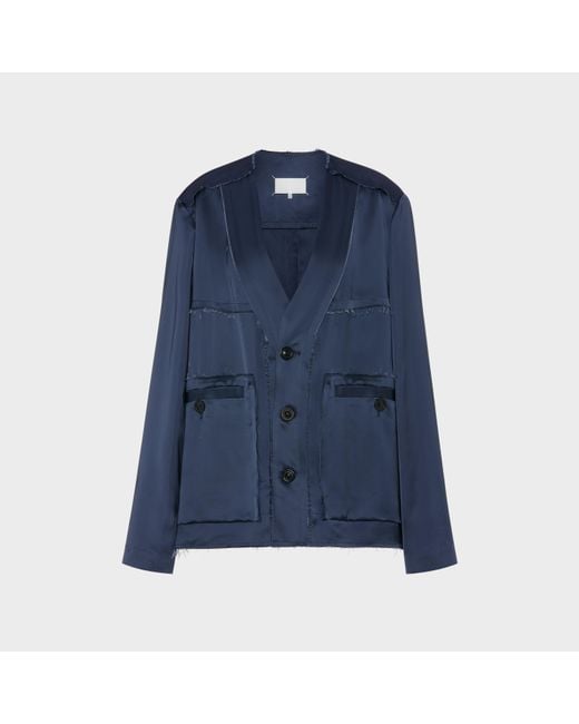 Maison Margiela Blue Patchwork Satin Jacket