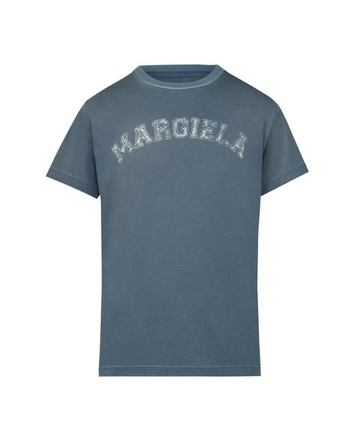 Maison Margiela Blue Logo Cotton Jersey T-Shirt