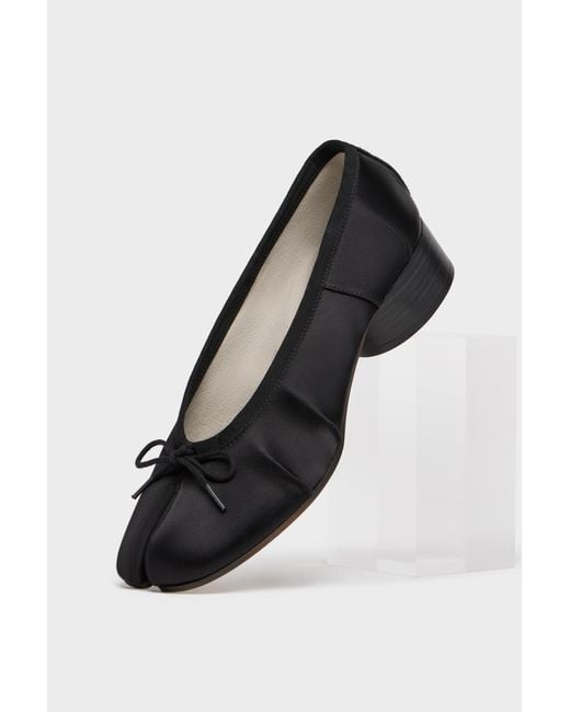 Maison Margiela Black Tabi Satin Ballerina