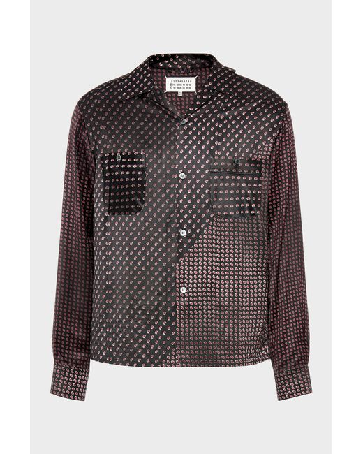 Maison Margiela Black Paisley Print Long-Sleeve Shirt for men