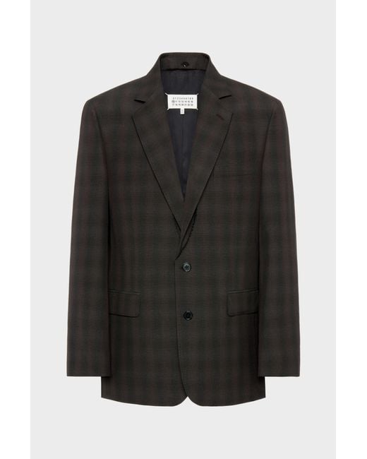 Maison Margiela Black Folded Collar Wool Blazer for men
