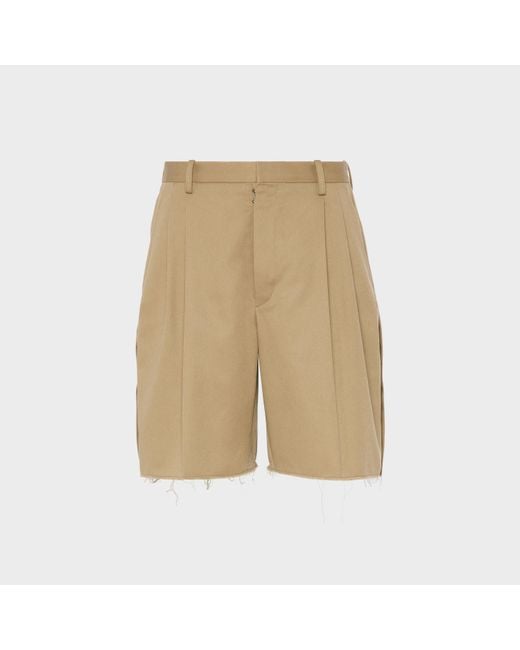 Maison Margiela Natural Tailored Cotton Shorts for men