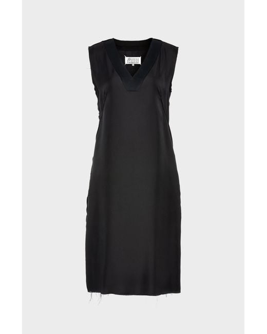 Maison Margiela Black Silk Midi Dress