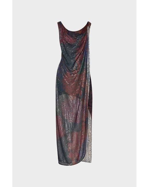 Maison Margiela Purple Sequined Maxi Dress