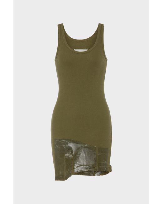 Maison Margiela Green Taped Rib Mini Dress