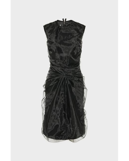 Maison Margiela Black Gathered Organza Dress