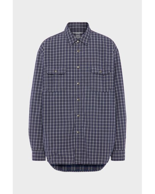 Maison Margiela Blue Reversible Padded Shirt for men
