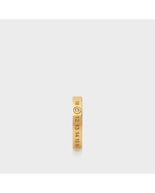 Maison Margiela Metallic Anello Numericl Con Diamante
