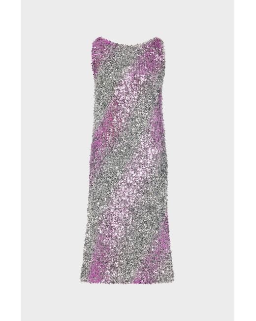 Maison Margiela Purple Foil Knit Midi Dress