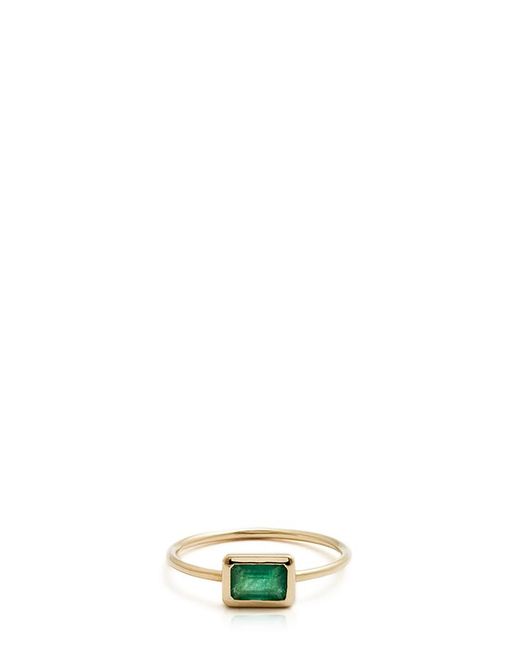 Loren Stewart Emerald Cut Bezel Ring in White | Lyst UK