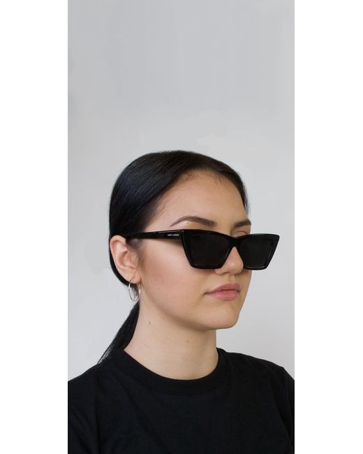 Saint Laurent Sl 276 Mica Cat Eye Sunglasses in Black | Lyst
