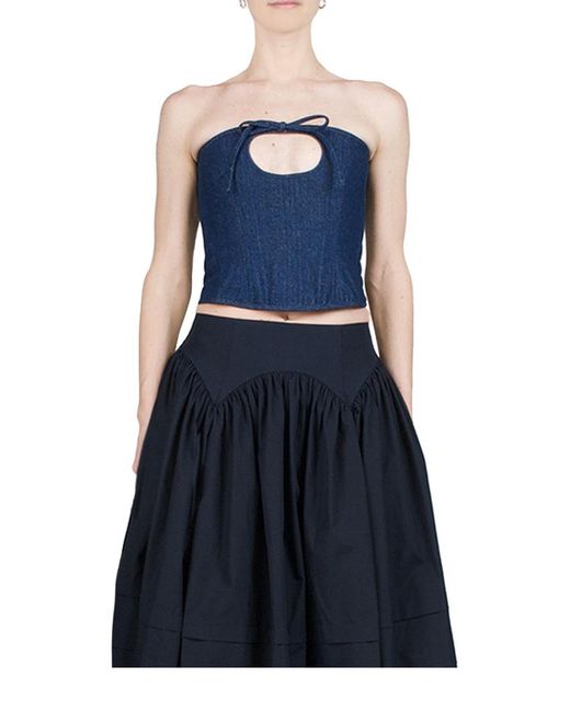 Sandy Liang Isa Corset in Blue | Lyst