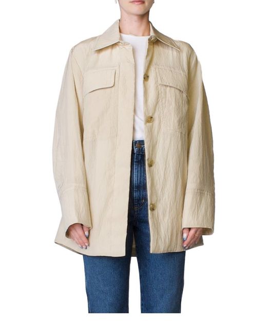 Vince Padded Shirt Jacket in Blue Lyst