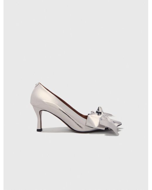 Maje Natural Leather Pumps With Bow Detail