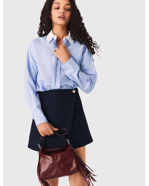 Maje Blue 2-In-1 Shirt Dress