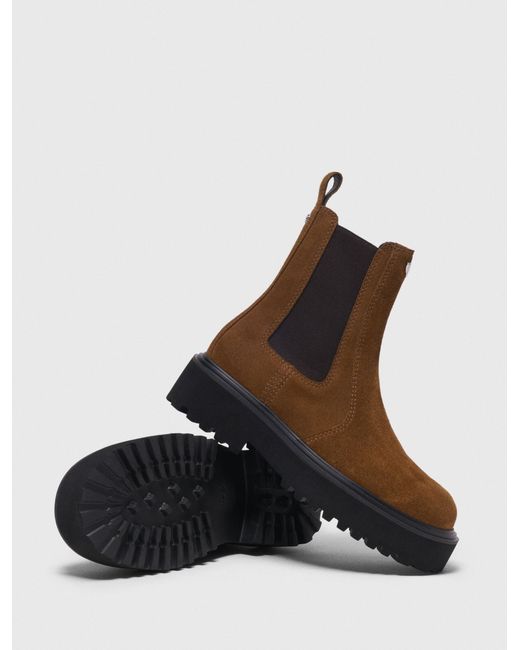 Maje White Suede Chelsea Boots