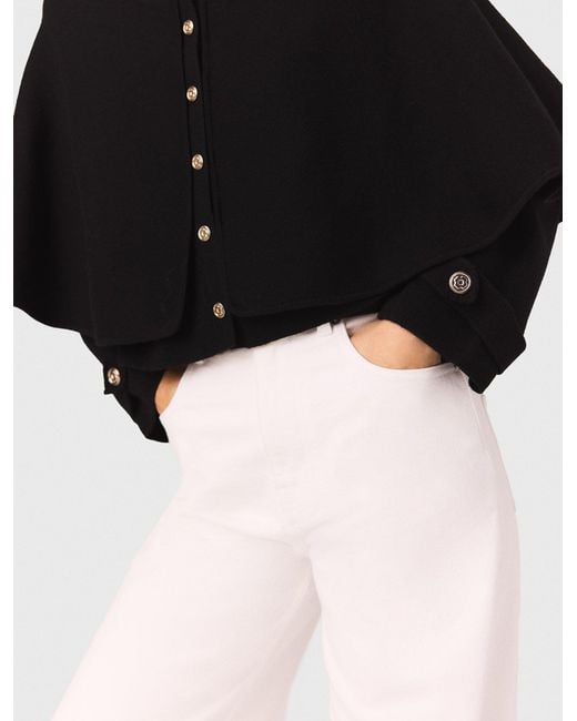 Maje White Cape-Effect Cardigan