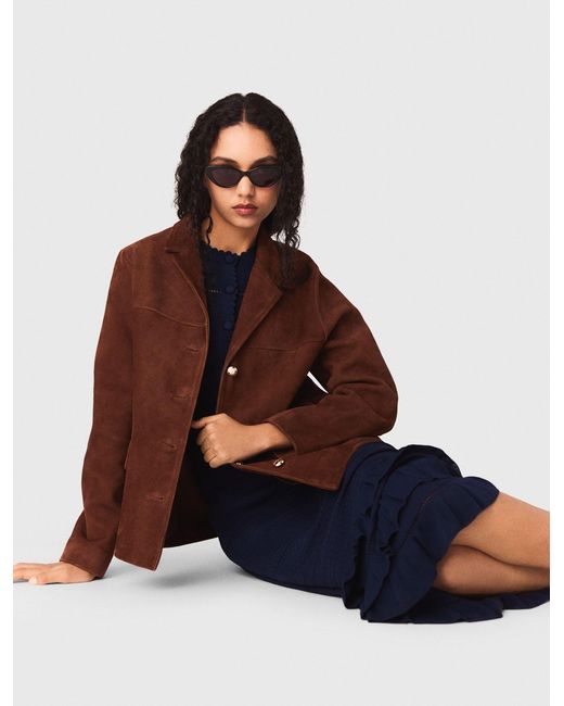 Maje Blue Suede Jacket