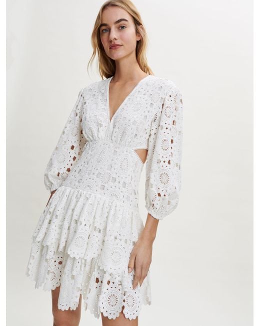 Maje long dress top in guipure