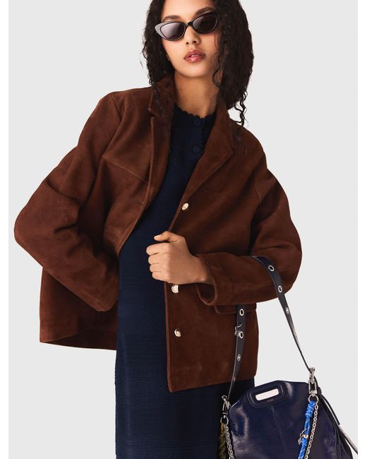 Maje Blue Suede Jacket