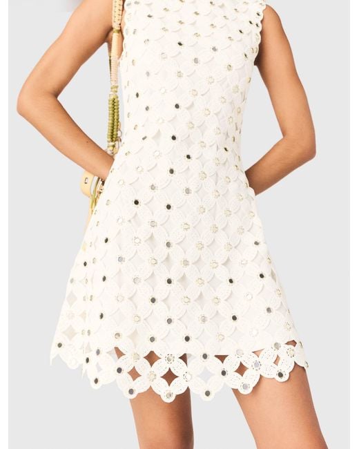 Maje White Mirrored Crochet Dress
